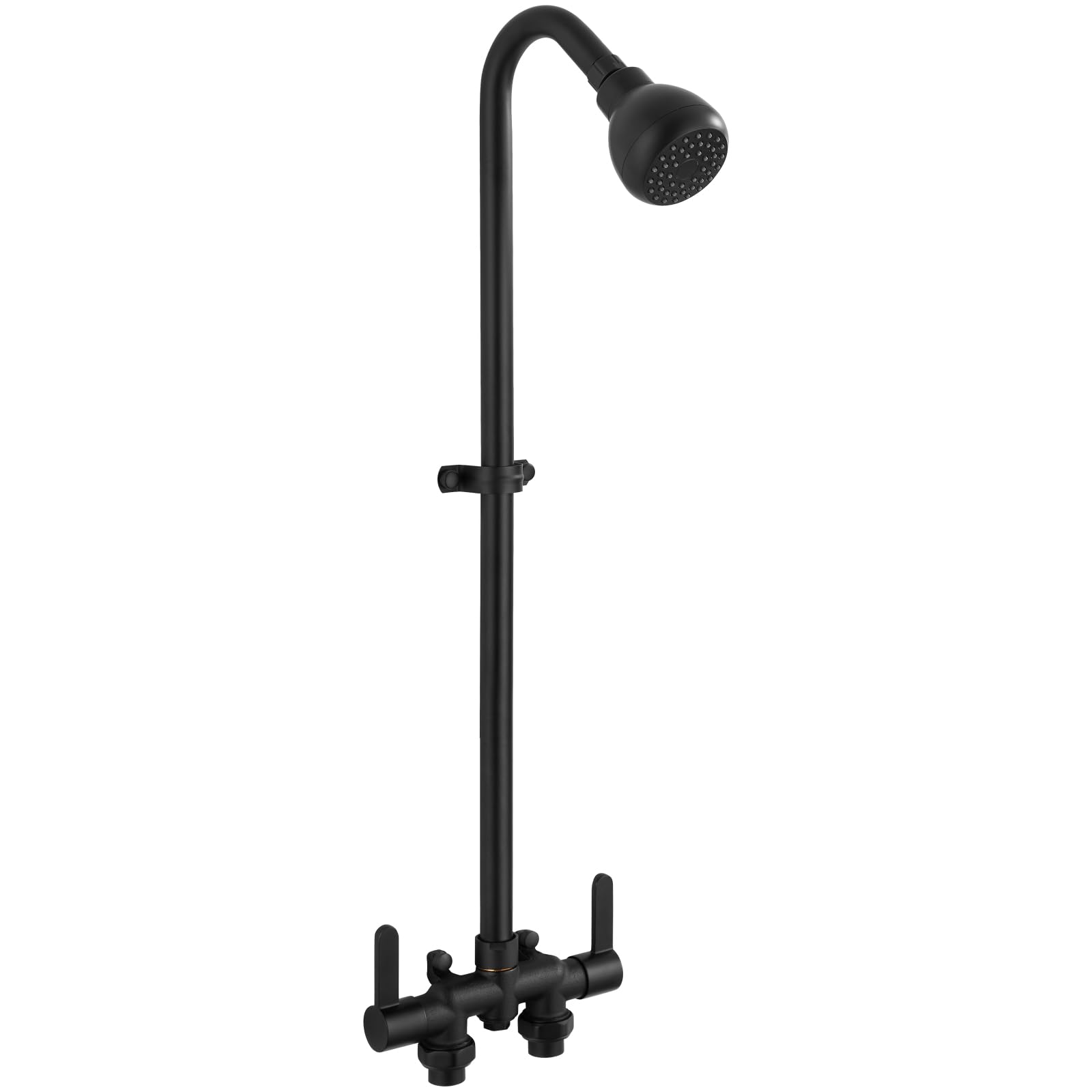 Aolemi Outdoor Shower Fixtures, 31" Exposed Shower System with Shower Head, 2-Handle Outdoor Shower Kit, 3 Inch Center Brass Mixing Valve, Brushed Nickel