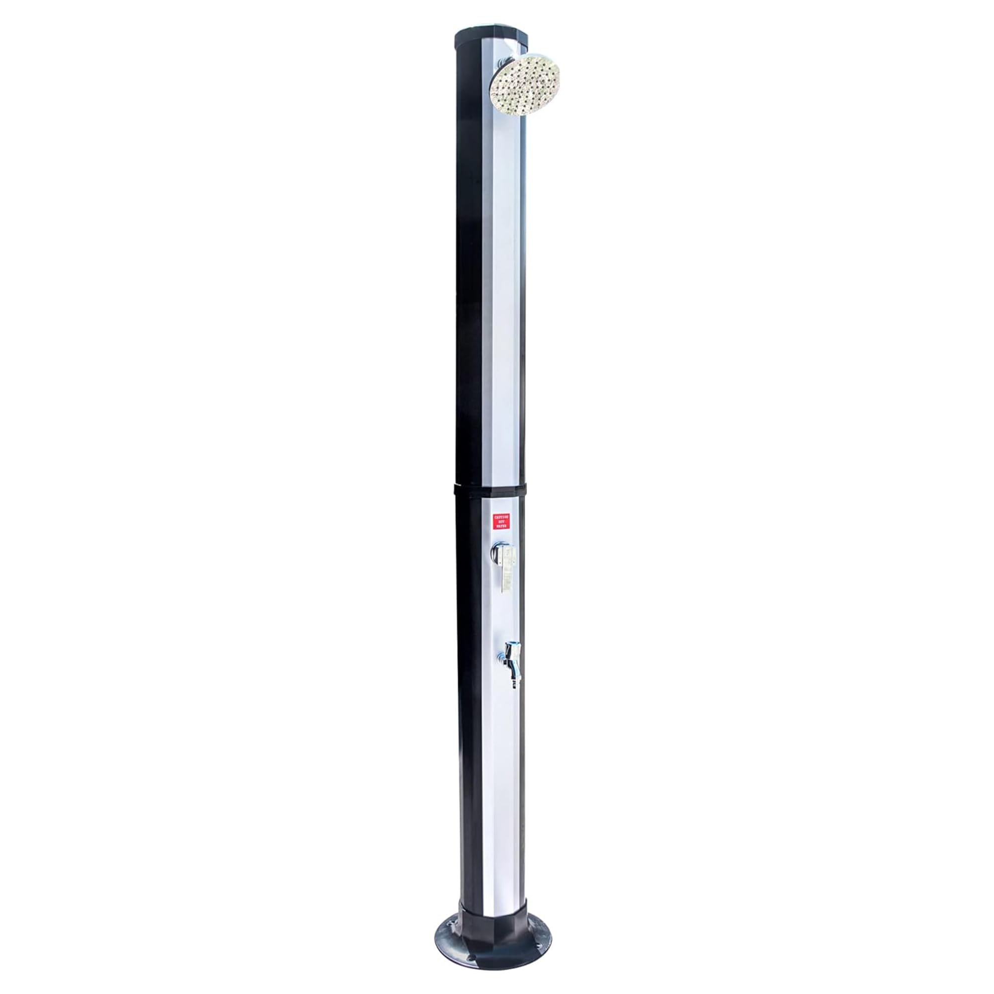 SWIMLINE HYDROTOOLS Tube Style 7 Foot Poolside Shower, Adjustable Head & Foot Tap Spigot With Valve Controls, Standard Garden Hose, Environmentally Friendly, Outdoor Backyard Poolside Beach Spa