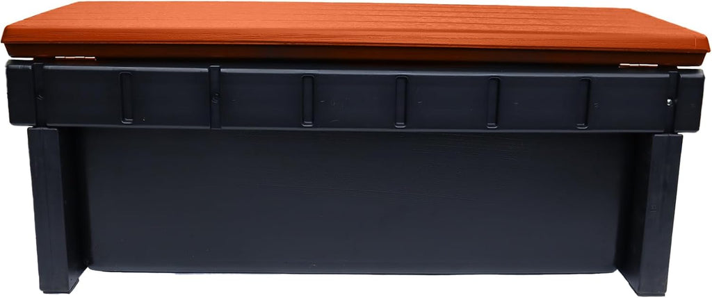Confer Plastics Two Tier 36" Wide Storage Hot Tub Step: Durable, Multi-Functional, Non-Skid Spa Steps, Easy Installation, Sturdy, Long Lasting Upgrade to Your Space. Proudly Made in USA. - Redwood