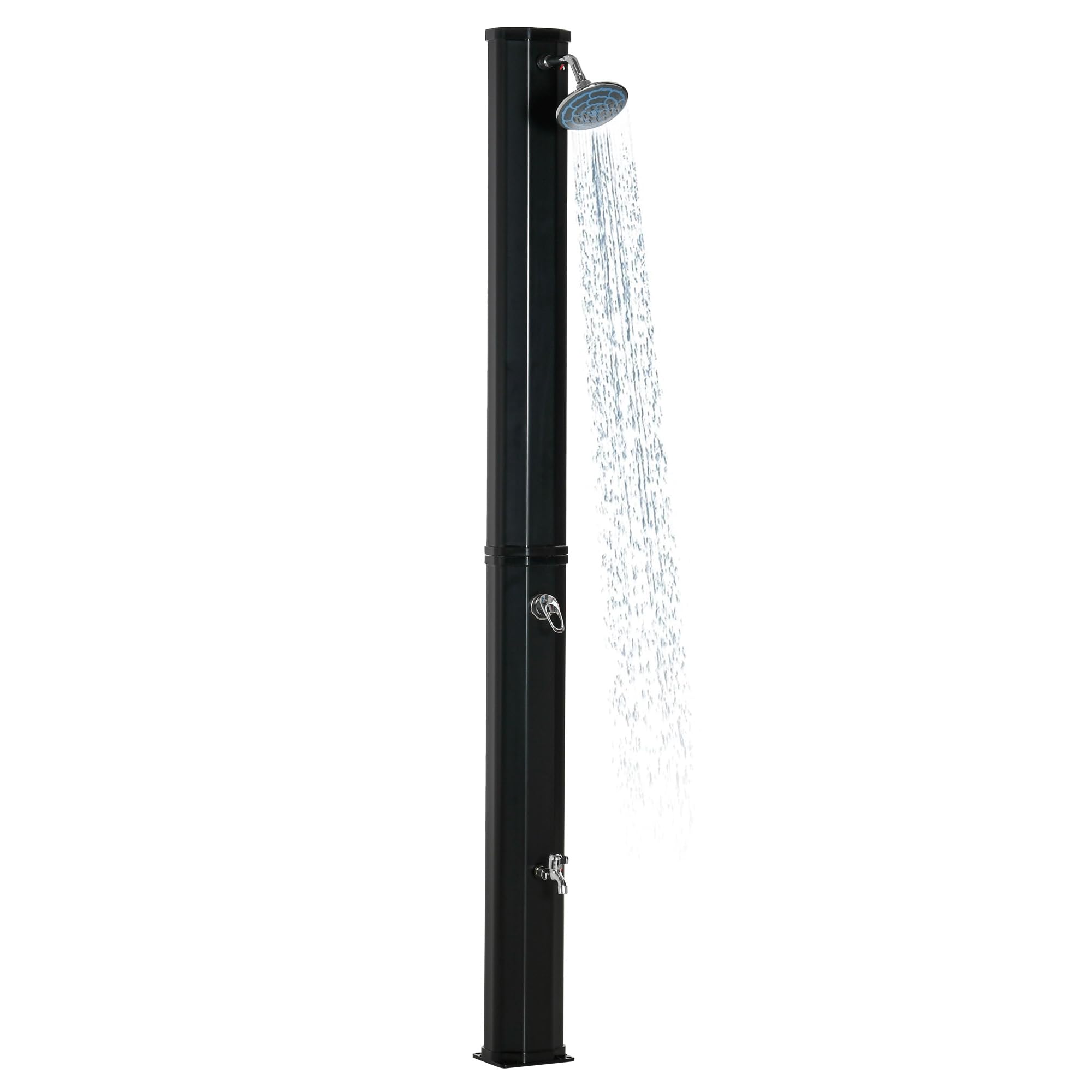 Outdoor Shower Kit Portable Wood Outdoor Garden Pool Shower with Chassis Board for Outdoor Backyard Poolside Beach Pool Spa,Wood