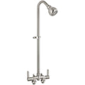 Aolemi Outdoor Shower Fixtures, 31" Exposed Shower System with Shower Head, 2-Handle Outdoor Shower Kit, 3 Inch Center Brass Mixing Valve, Brushed Nickel