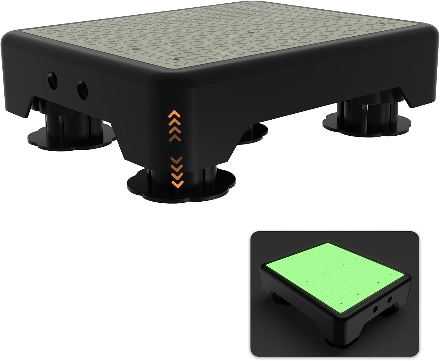 Adjustable Step Stool for Adults, Noctilucent Bed Step Stools, 660 LBS Capacity Non-Slip Safety Step Platform Indoor and Outdoor for Seniors and Kids, Wide Step Stools Elderly Assistance at Night