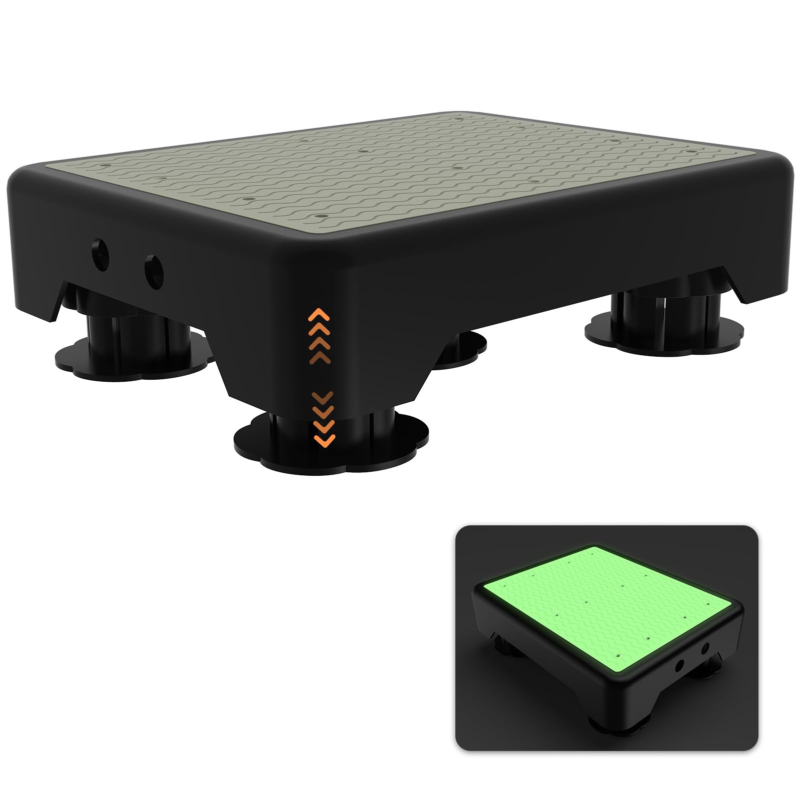 Adjustable Step Stool for Adults, Noctilucent Bed Step Stools, 660 LBS Capacity Non-Slip Safety Step Platform Indoor and Outdoor for Seniors and Kids, Wide Step Stools Elderly Assistance at Night