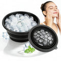 Face Ice Bath Bowl, Collapsible Silicone Bowl for Facial Cold Plunge, Reusable Cold Plunge Basin, Built-in Ice Tray for Skin Tightening, Ice Bath Tool for Home,Travel, Camping (Black, Square)