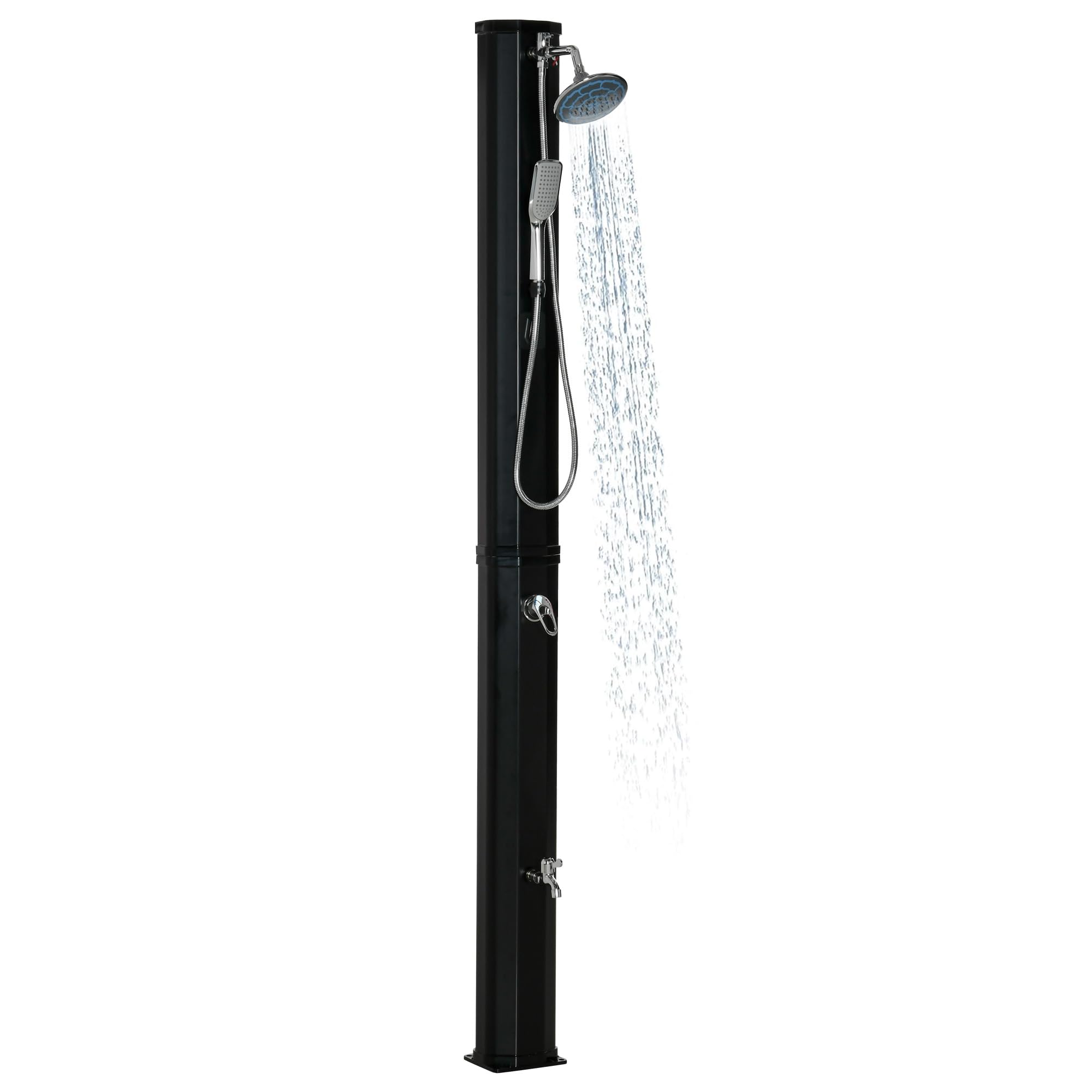 Outdoor Shower Kit Portable Wood Outdoor Garden Pool Shower with Chassis Board for Outdoor Backyard Poolside Beach Pool Spa,Wood