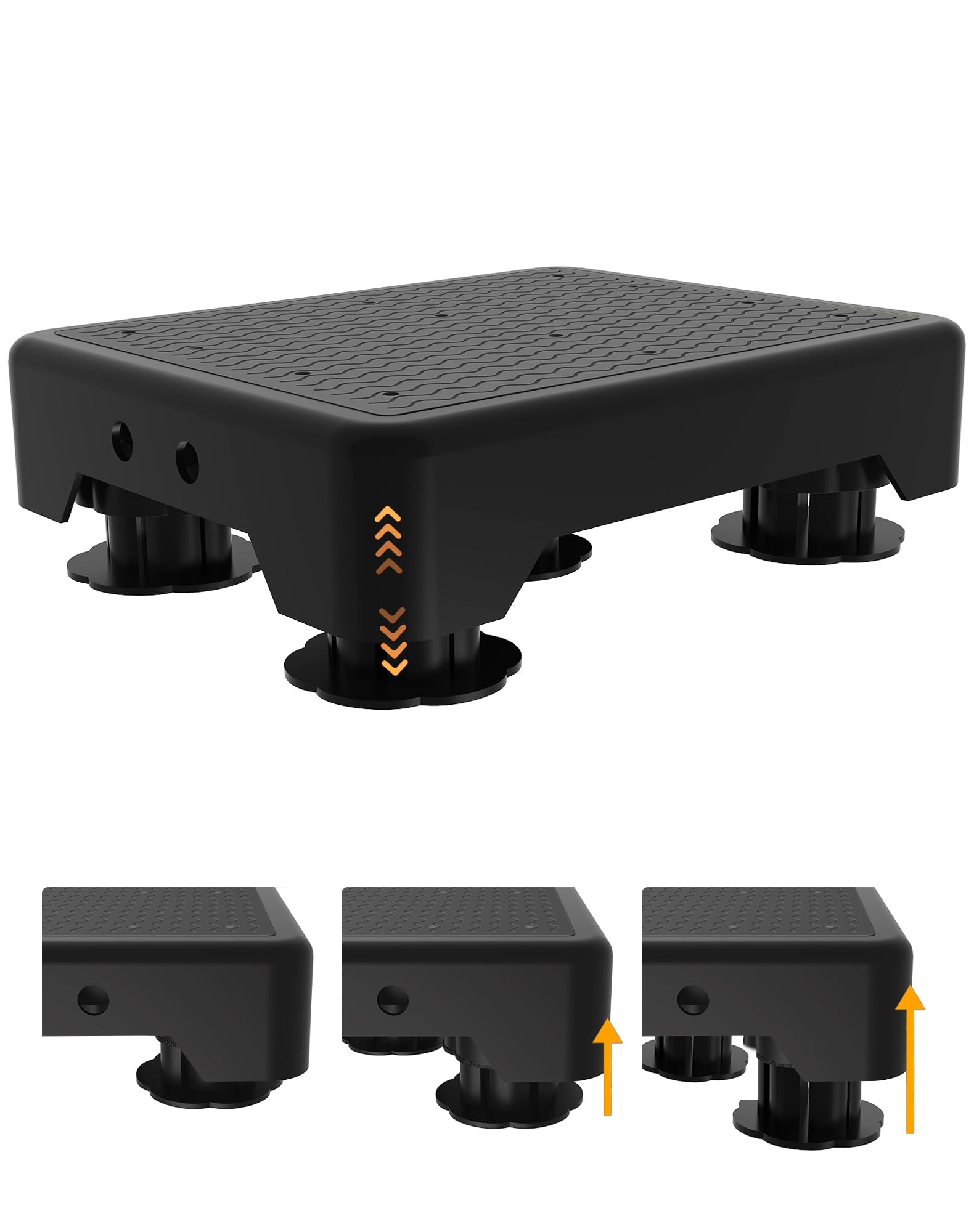 Adjustable Step Stool for Adults, Noctilucent Bed Step Stools, 660 LBS Capacity Non-Slip Safety Step Platform Indoor and Outdoor for Seniors and Kids, Wide Step Stools Elderly Assistance at Night