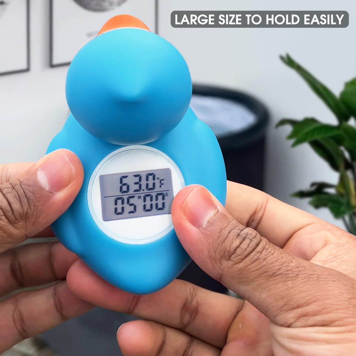 Ice Bath Thermometer & Timer, 100% Waterproof, Floating Water Thermometer for Ice Bath with Count Down/Up Timer Alarm, Blue Duck, Clear Digital Display, Cold Plunge Accessories