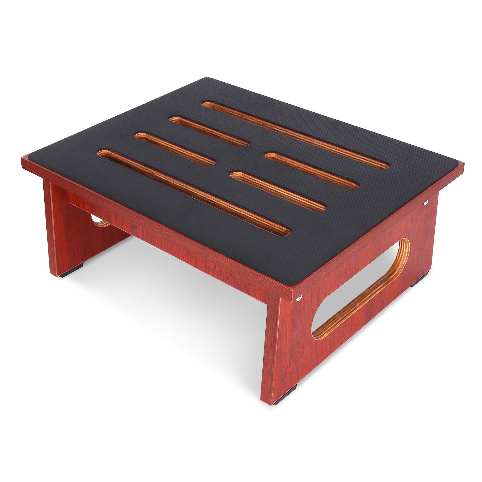 One Step Stool for Adults Seniors with Non-Slip Rubber Stepping Surface, Heavy Duty Wooden Step Stool with 450 LBS Capacity Bed Steps for High Beds, Bathroom, Bedroom, Kitchen & Kids Bedside Support