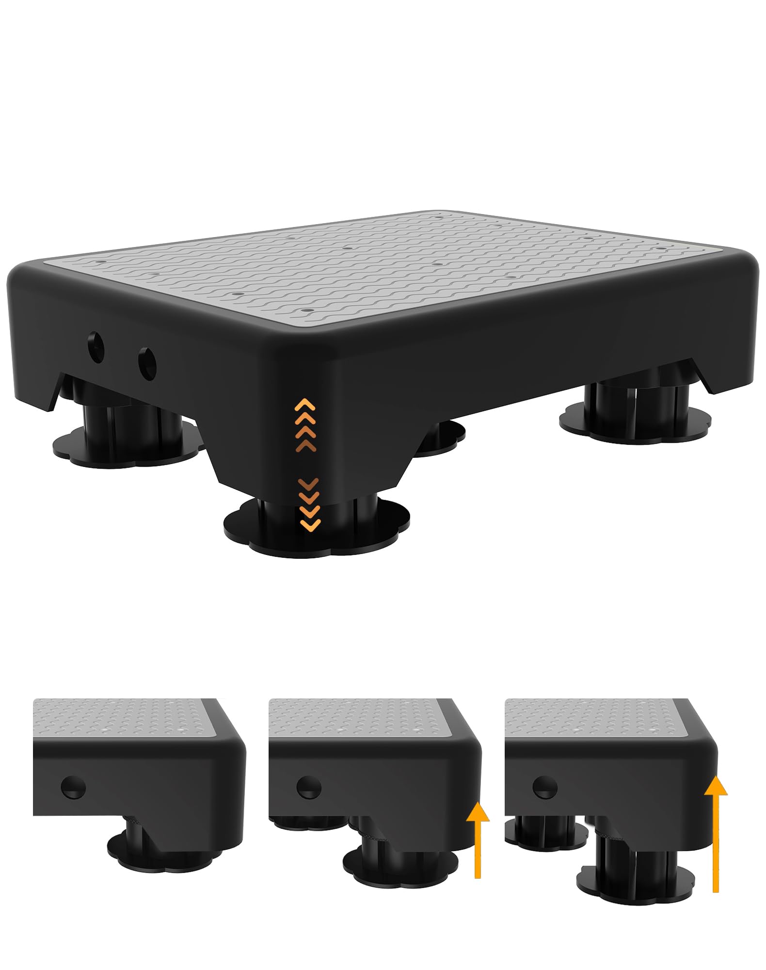 Adjustable Step Stool for Adults, Noctilucent Bed Step Stools, 660 LBS Capacity Non-Slip Safety Step Platform Indoor and Outdoor for Seniors and Kids, Wide Step Stools Elderly Assistance at Night