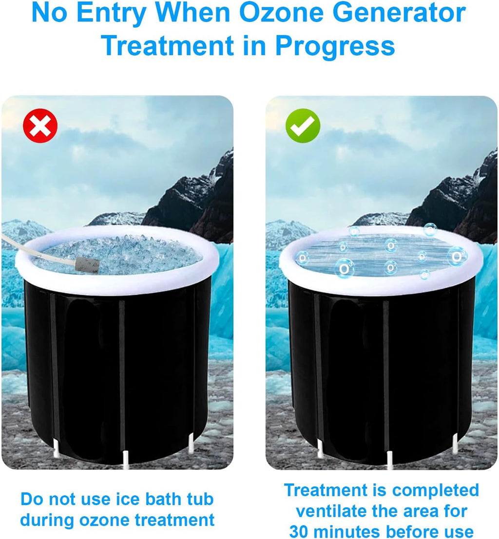 Ozone Generator for Cold Plunge Tub Ice Bath, 1000mg/H Ozone Generator with Timer for Ice Bath Tub, Ice Bath Cold Plunge Accessories, Keep Ice Bath Tub Clean for Longer