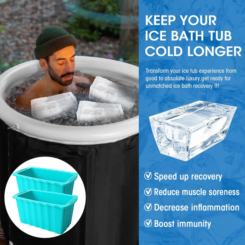 2Pack Extra Large Ice Block Molds-12LB Extra Thick Large Silicone Ice Cube Molds Reusable Giant Ice Cube Bricks Maker Molds Big Ice Tray for Coolers&Ice Bath Tub Cold Plunge Water Chiller Accessories