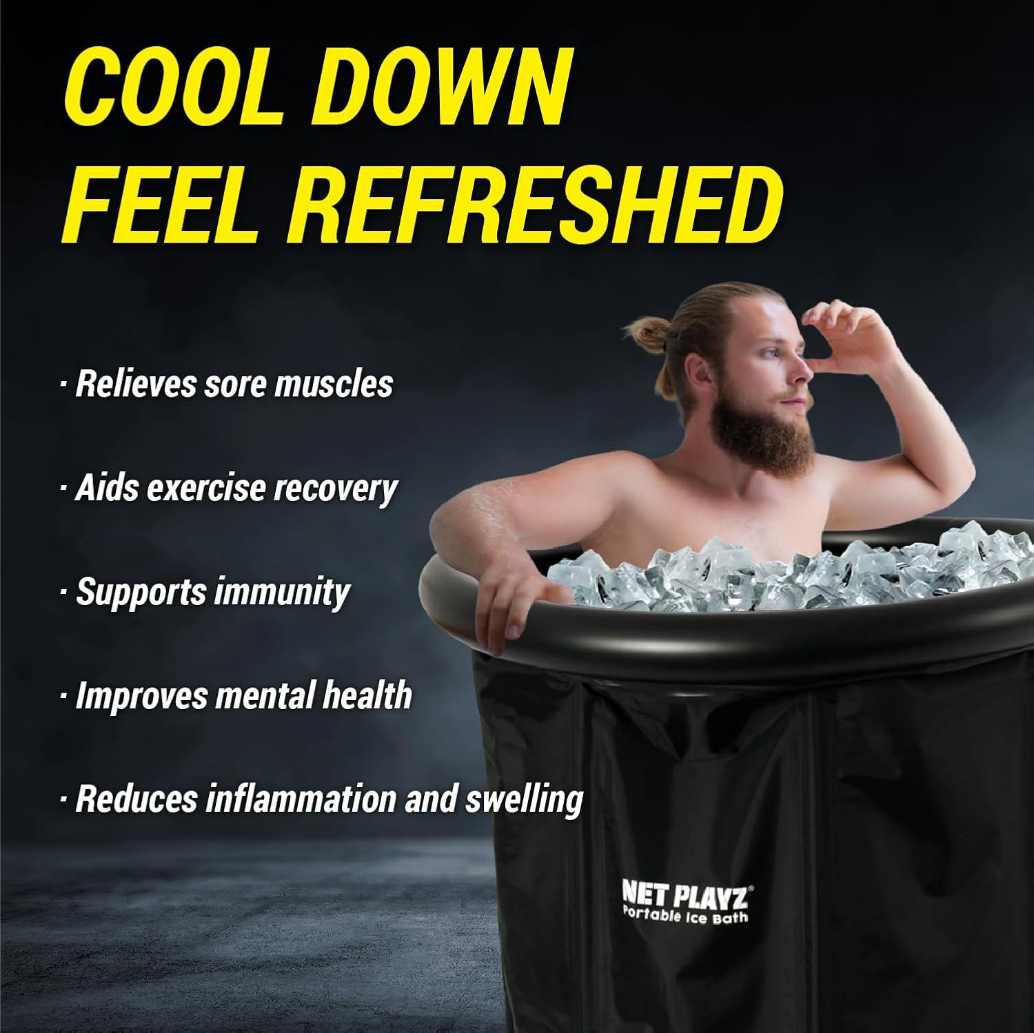 Ice Code Bath Pod for Athletes Optimal Recovery | Plunge Pod at Home Ice Plunge Tub Ice Cold Pod Icebath Icepod, Portable
