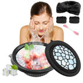 Face Tub for Ice Bath with Built-In Icetray, Collapsible Silicone Ice Face Bowl with Skincare Headband and Mask Brush, Cold Plunge Tub for Face,for Skin Tightening, Puffiness, Acne Relief & Glow