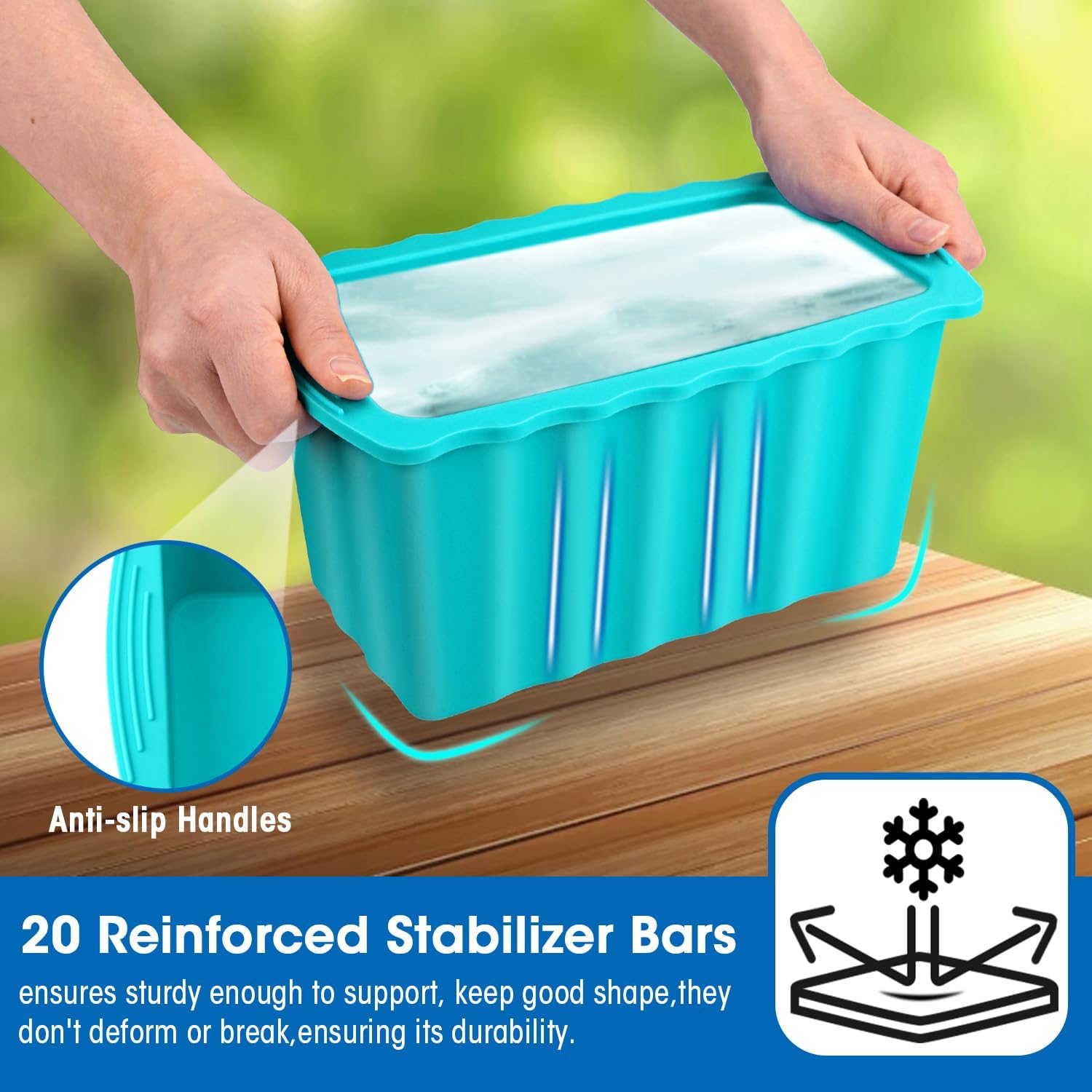 2Pack Extra Large Ice Block Molds-12LB Extra Thick Large Silicone Ice Cube Molds Reusable Giant Ice Cube Bricks Maker Molds Big Ice Tray for Coolers&Ice Bath Tub Cold Plunge Water Chiller Accessories
