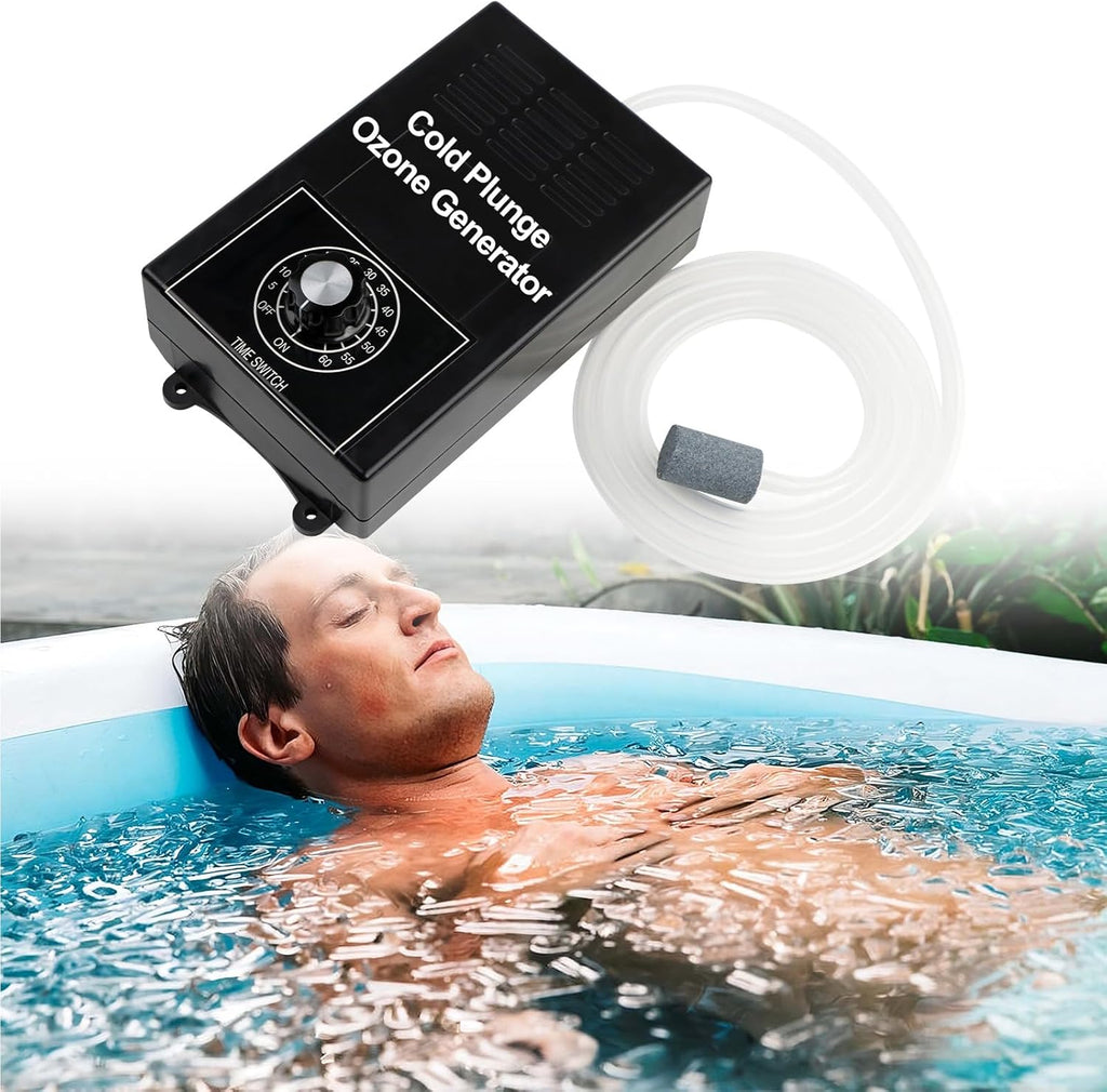 Ozone Generator for Cold Plunge Tub Ice Bath, 1000mg/H Ozone Generator with Timer for Ice Bath Tub, Ice Bath Cold Plunge Accessories, Keep Ice Bath Tub Clean for Longer