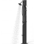 10.6 Gallon Solar Heated Outdoor Shower, Freestanding Poolside Shower with 360° Rainfall & Handheld Sprayer & Foot Wash, Thickened PVC for Crack-Resistant, Hot/Cold Adjustment for Garden, Beach, Pet