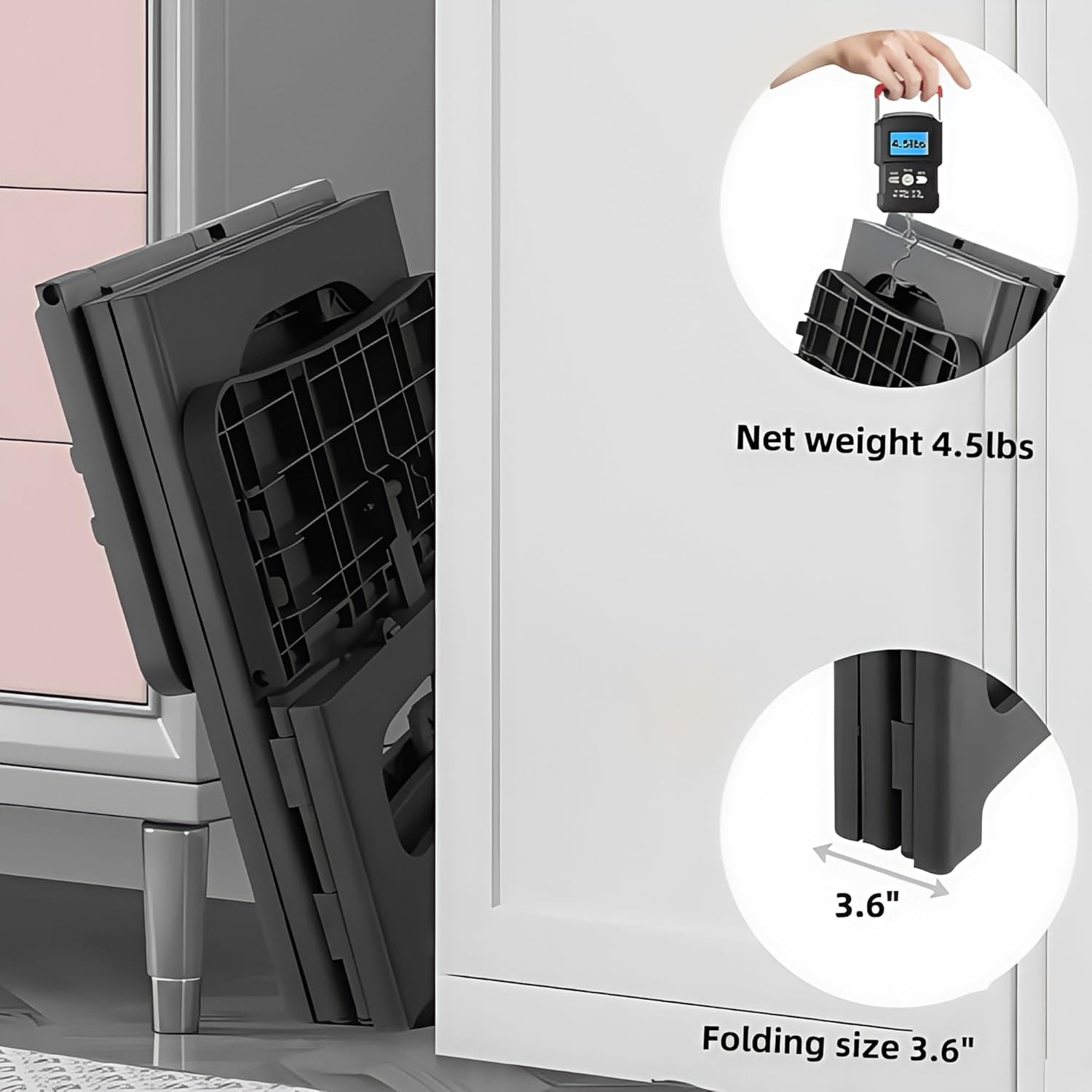 2 Step Stool Foldable, Non-Slip Steps, Folding Step Stool for Adults & Kids, Plastic Stool Pool Ladder, Collapsible Stools 2 Step Ladder for Kitchen Toilet Bedroom Office RV, Holds 330 lbs