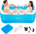 Inflatable Adult Bath Tub 2 Person,Freestanding Blow Up Bathtub with Foldable Portable Feature for Adult Spa,Indoor and Outdoor Universal Folding Pool with Electric Air Pump