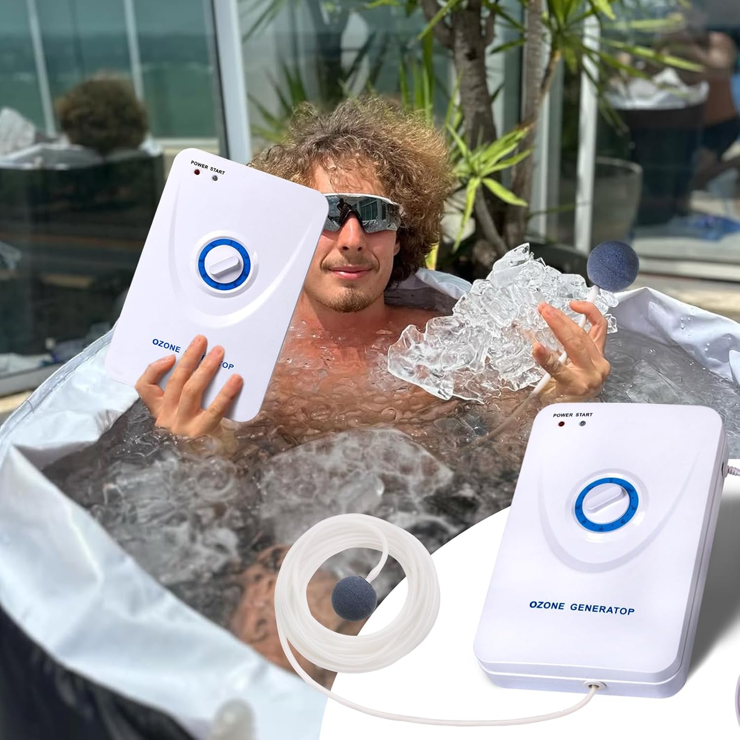 coospider-repta Ozone Generator for Cold Plunge Tub Ice Bath Tub with Timer Ozone Generator Water Keep Cold Plunge Tub Clean for Longer, Cold Plunge Filter Hot Tub, Spa, Cold Plunge Accessories