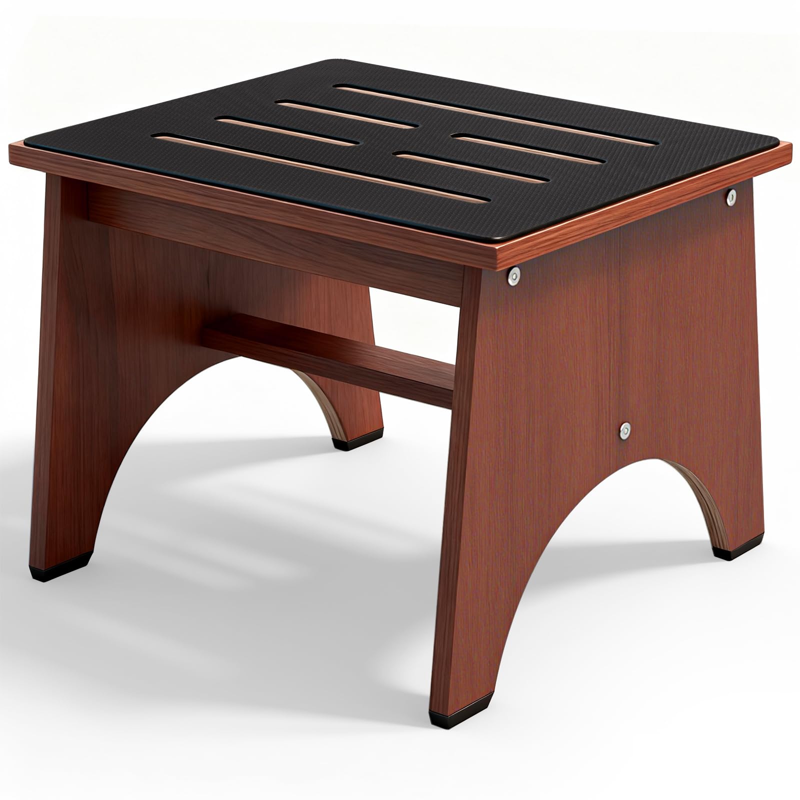 One Step Stool for Adults Seniors with Non-Slip Rubber Stepping Surface, Heavy Duty Wooden Step Stool with 450 LBS Capacity Bed Steps for High Beds, Bathroom, Bedroom, Kitchen & Kids Bedside Support