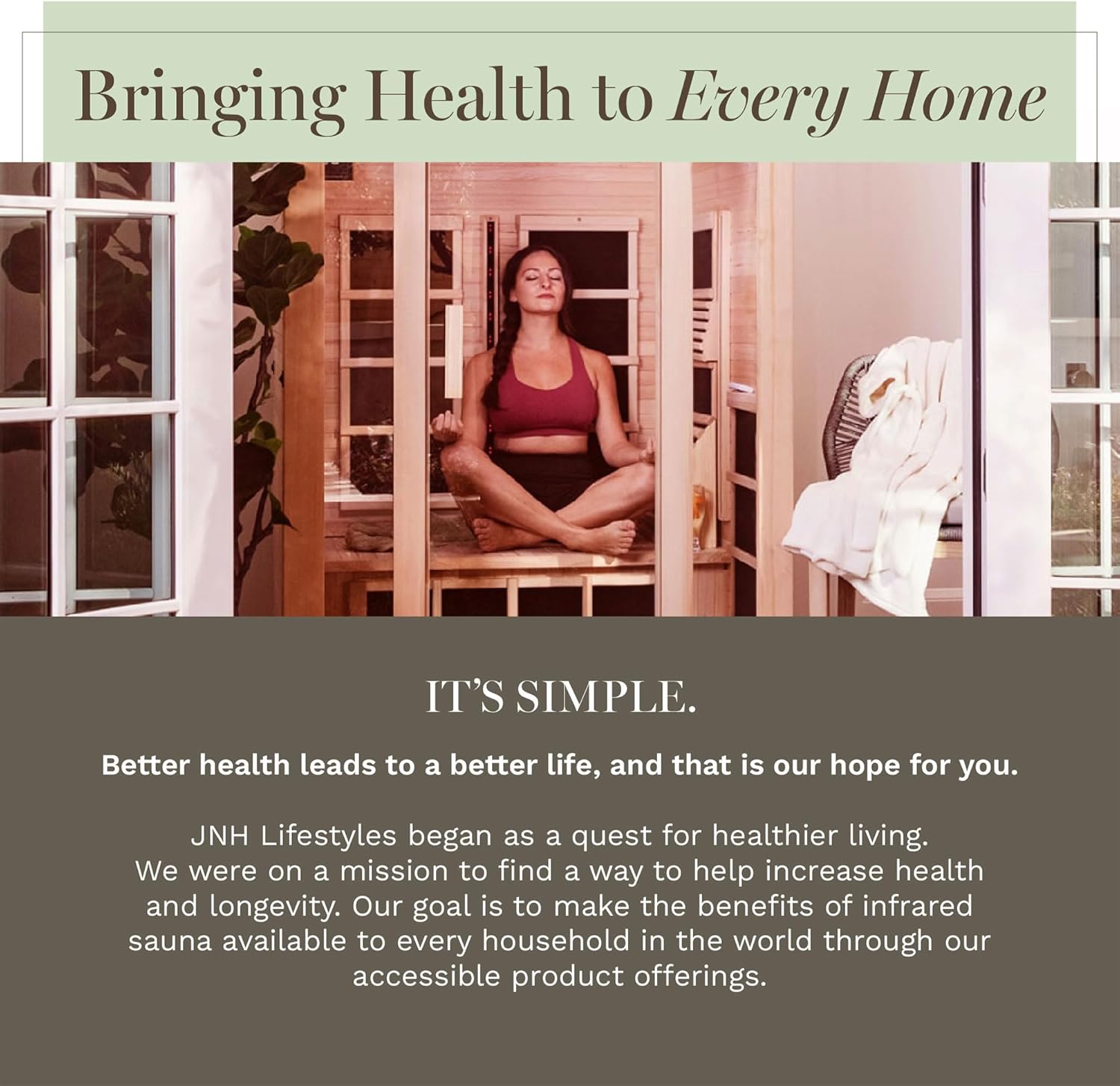 JNH Lifestyles Joyous 2-Person Low EMF FAR Infrared Sauna with Chromotherapy Light for Home Indoor Spa Use - 7 Carbon Fiber Heaters, Canadian Hemlock Wood