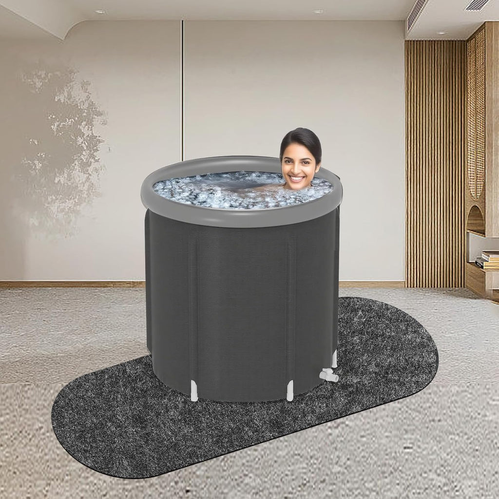 Ice Bath Mat Cold Plunge Protective Floor Mat Ice Bath Tub Waterproof Slip-Proof for Outdoor Indoor Underneath of Cold or Hot Baths Accessories 40x63inch