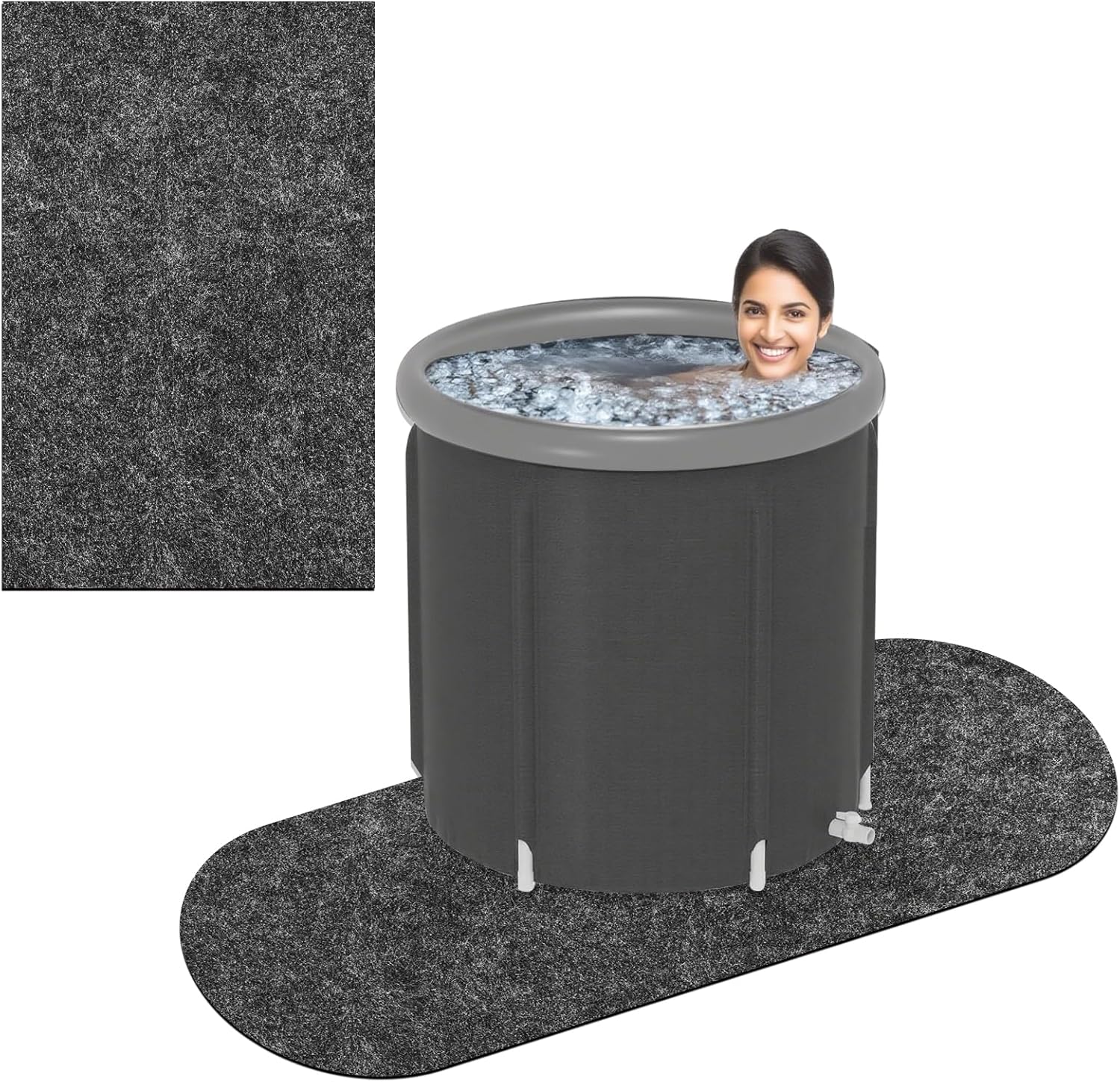 Ice Bath Mat Cold Plunge Protective Floor Mat Ice Bath Tub Waterproof Slip-Proof for Outdoor Indoor Underneath of Cold or Hot Baths Accessories 40x63inch