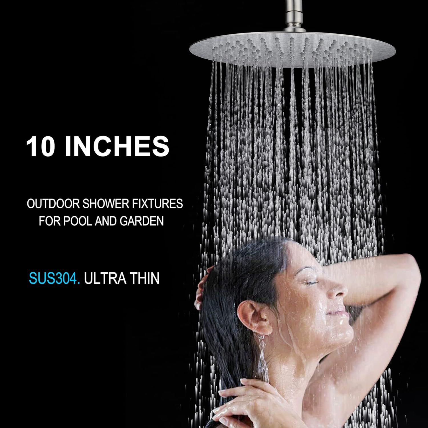 Shower Faucet -Shower System，Shower Faucets Sets Complete - Outdoor Shower Kit/Outdoor Shower Enclosure/Outdoor Shower Fixtures W/ SS304 Shower Head with Handheld High Pressure, Brushed Nickel