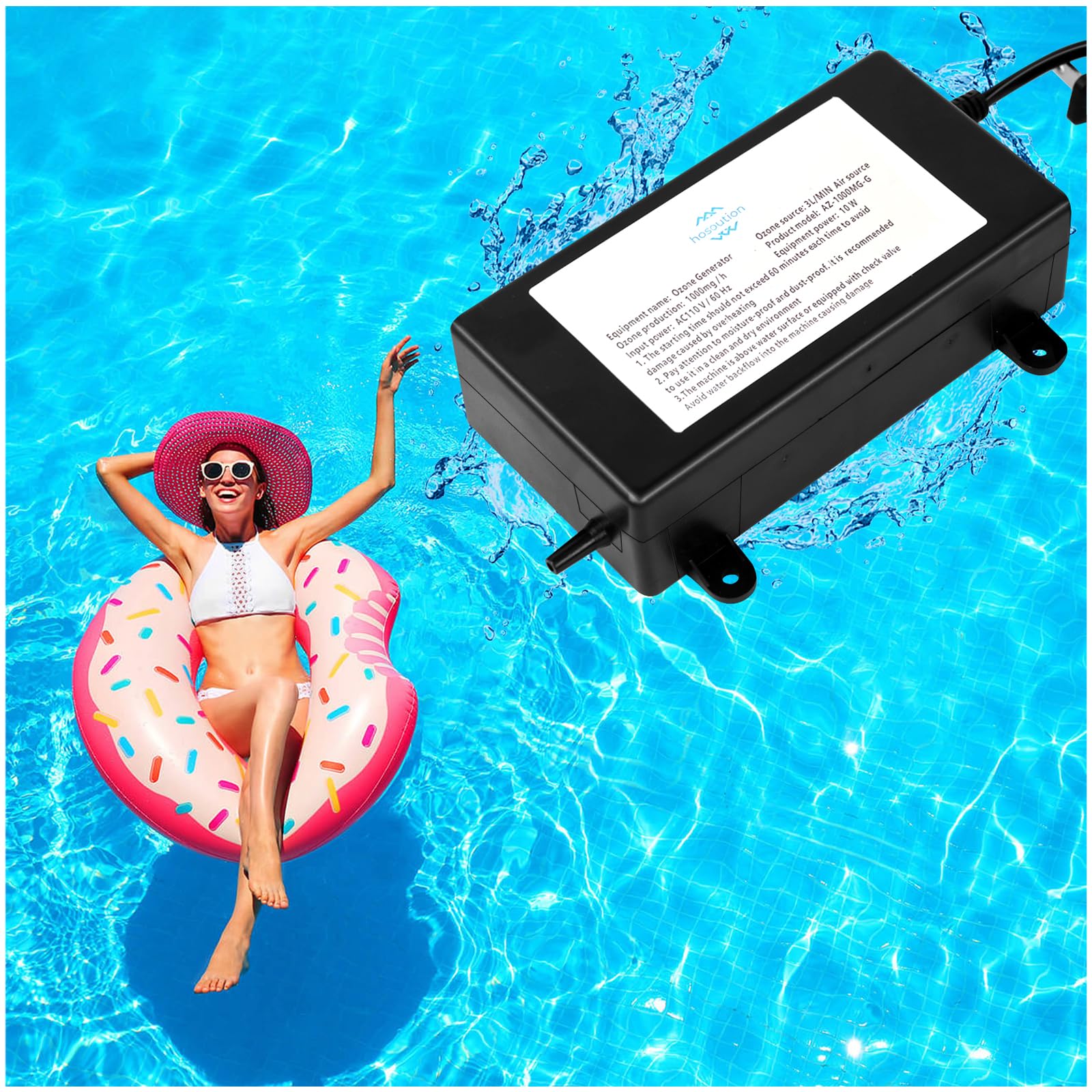 1000mg/H Ozone Generator, Ozone Generator Water Keep Cold Plunge Clean for Longer, Cold Plunge Filter, Ozone Bubbler for Produce, Ozone Generator for Cold Plunge, Ice Bath, Hot Tub, Spa