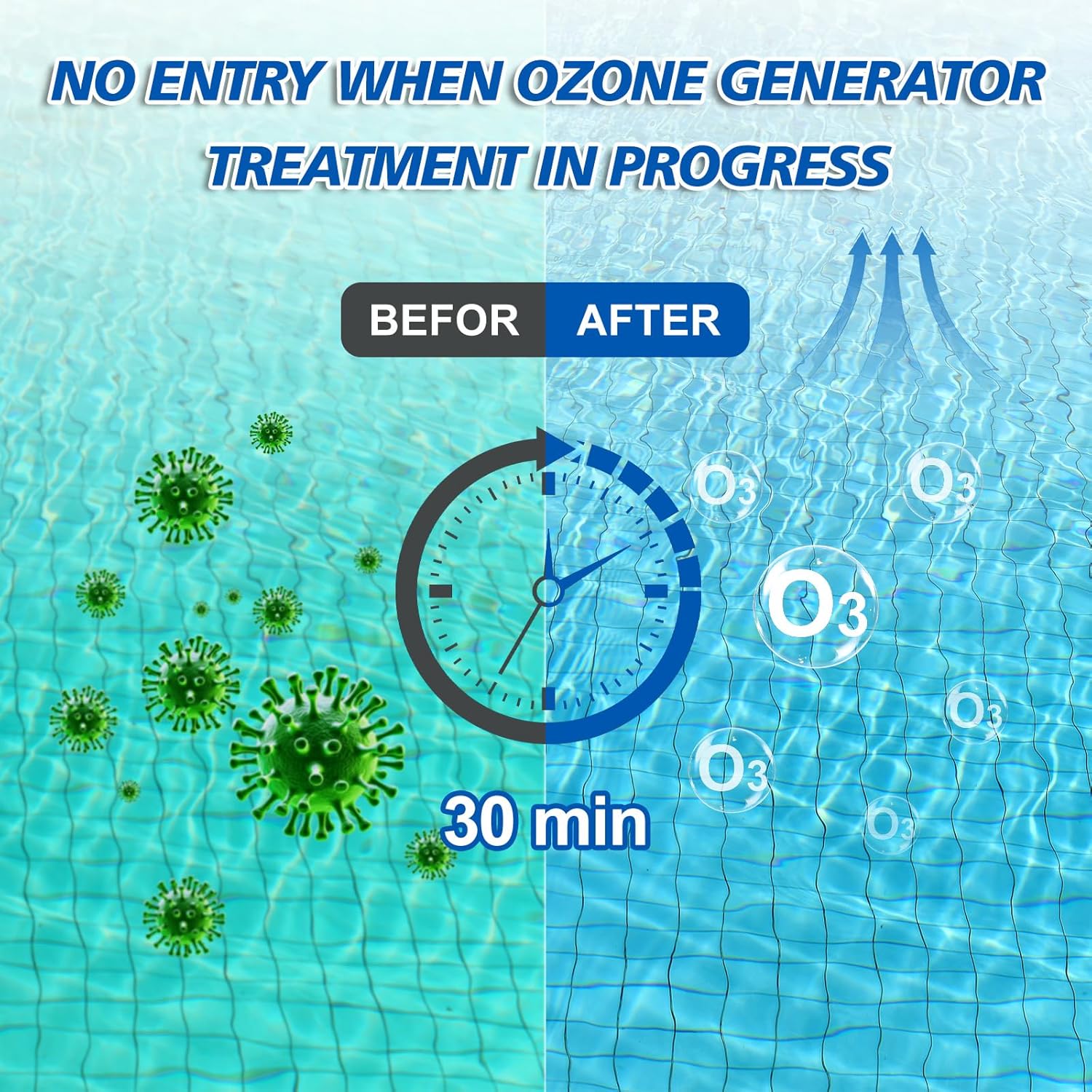 Water Ozone Generator for for Cold Plunge with Timer, 1000mg/H Ozone Bubbler Keep spa Pool Clean,Ozone Generator for Water Portable Ozonator Tub Accessories