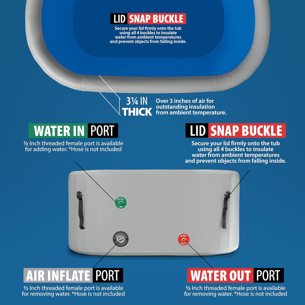 Polar Revive Glacier Ice Bathtub with Chiller. 1 HP Chiller with Tub Included (Gray, 1 HP)