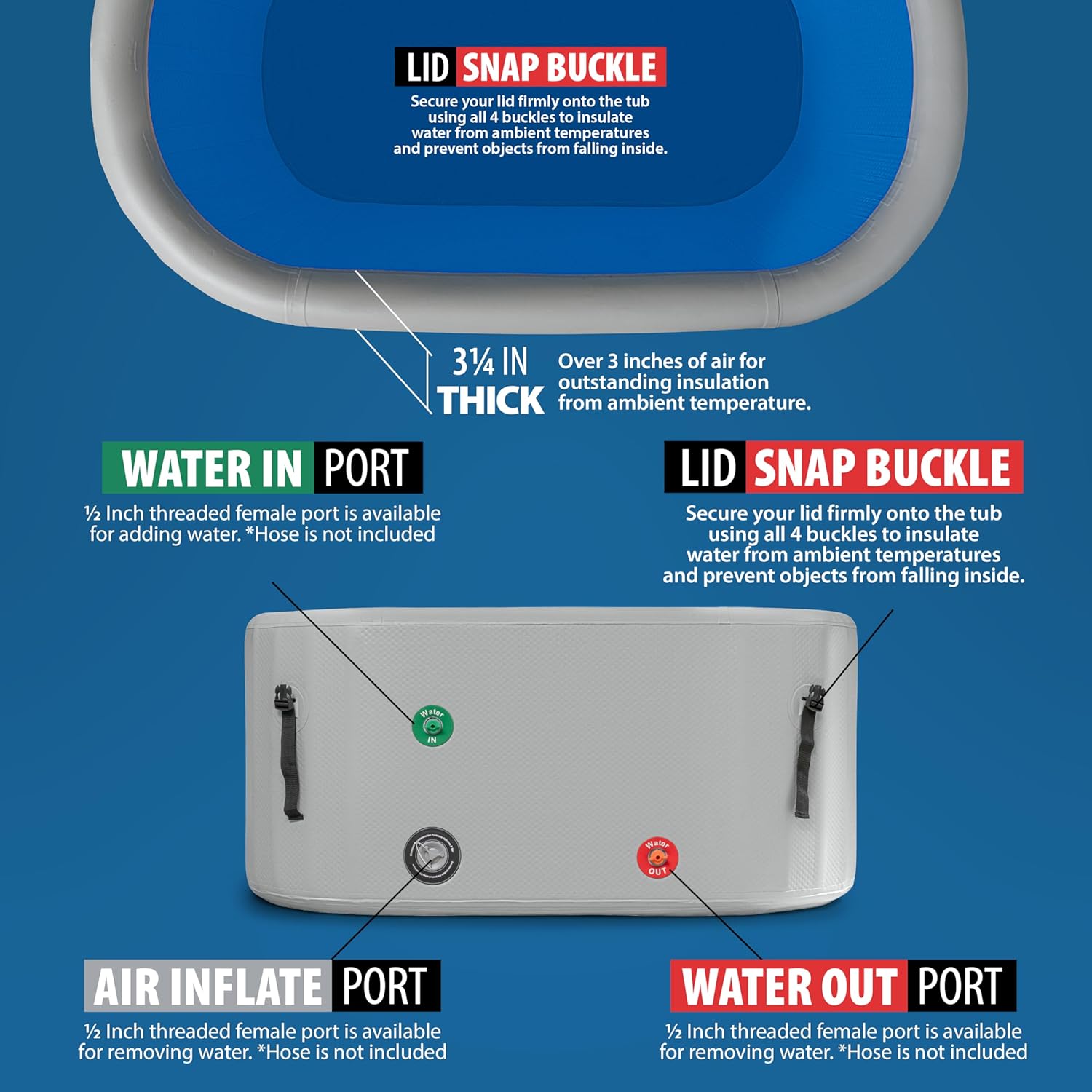 Polar Revive Glacier Ice Bathtub with Chiller. 1 HP Chiller with Tub Included (Gray, 1 HP)