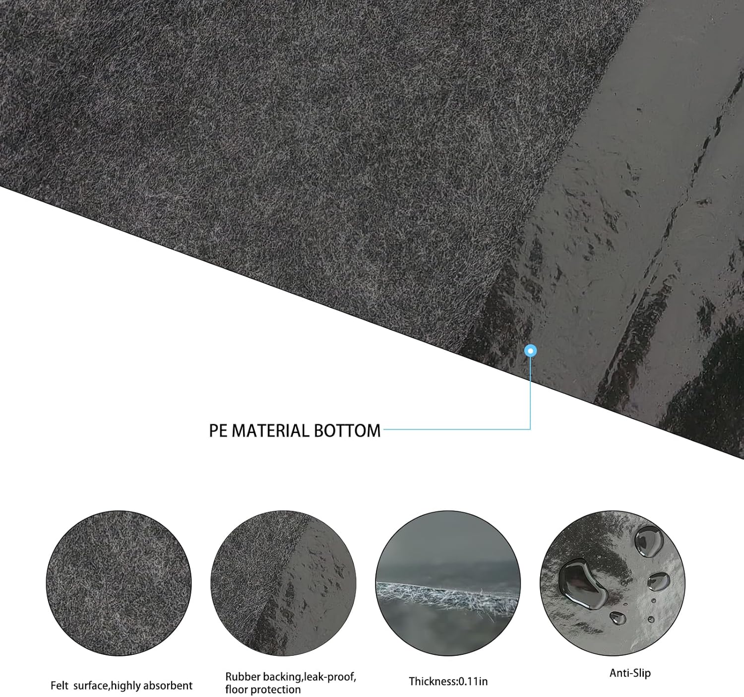 Ice Bath Mat Cold Plunge Protective Floor Mat Ice Bath Tub Waterproof Slip-Proof for Outdoor Indoor Underneath of Cold or Hot Baths Accessories 40x63inch