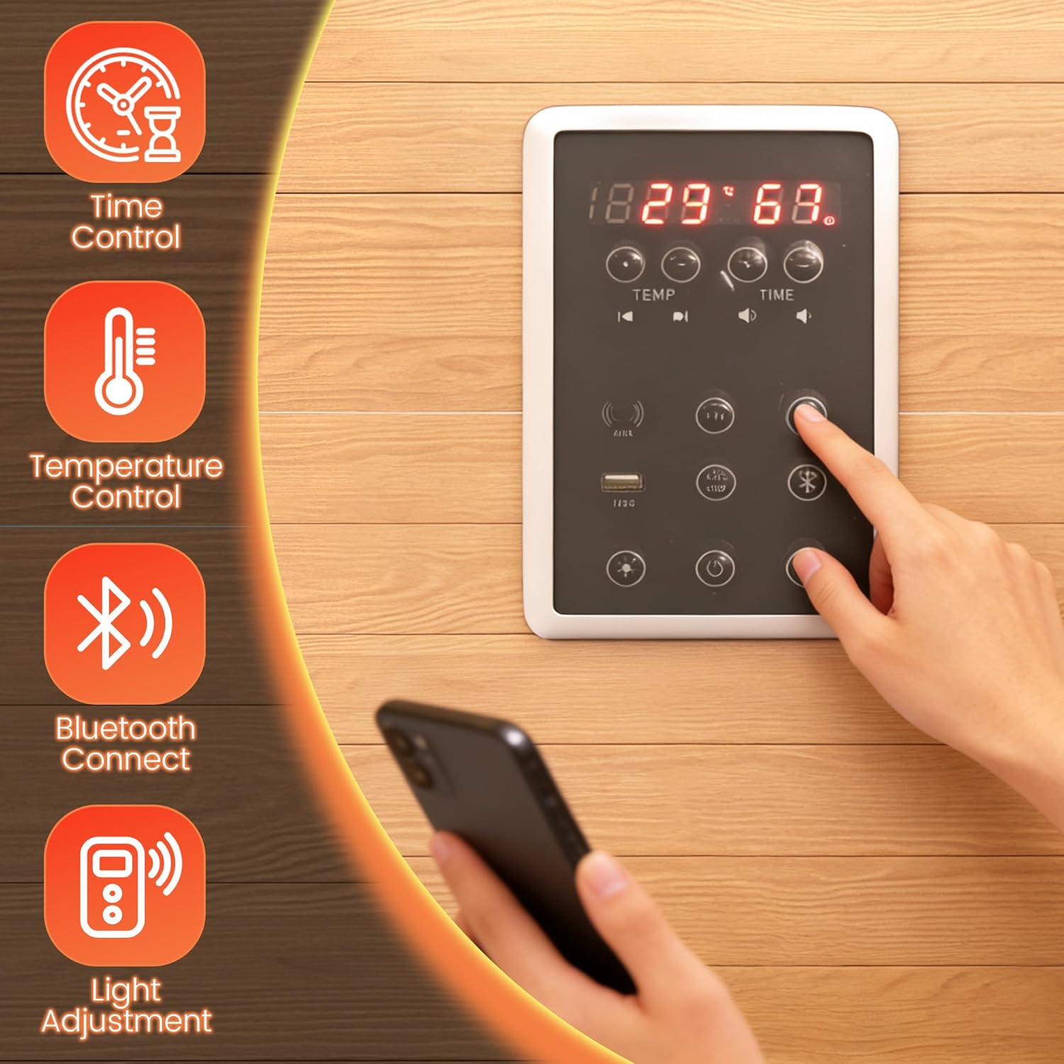 Infrared Sauna,1 Person Red Light Sanua with for Home,950w/110v Full Spectrum Indoor Dry Sauna, Carbon, Heater Panels, Bluetooth Audio, 8-Color Chromotherapy Lights, 35.4"x 31.5"x 66.9"