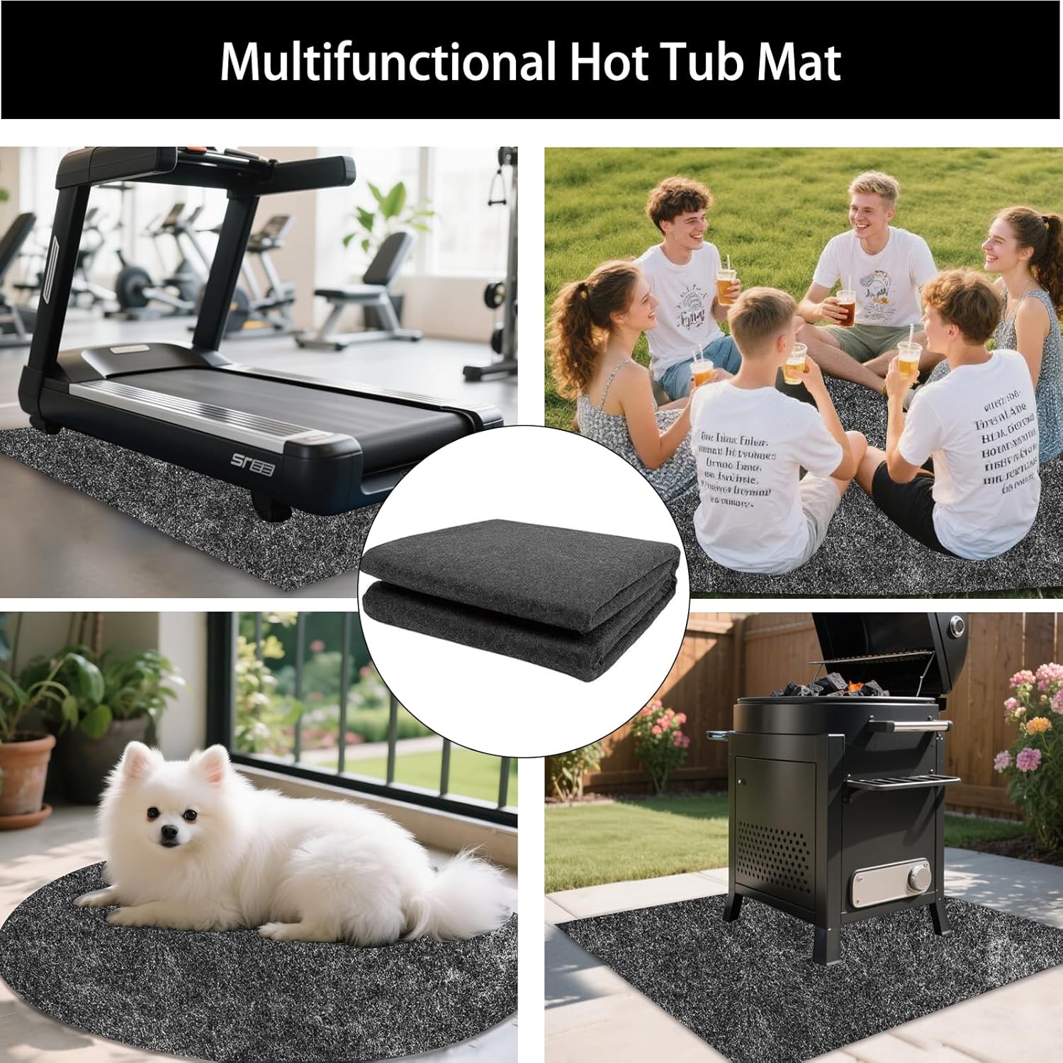 Ice Bath Mat Cold Plunge Protective Floor Mat Ice Bath Tub Waterproof Slip-Proof for Outdoor Indoor Underneath of Cold or Hot Baths Accessories 40x63inch